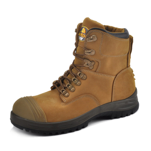 Botas de trabalho de segurança de couro industrial M-8364 marrom