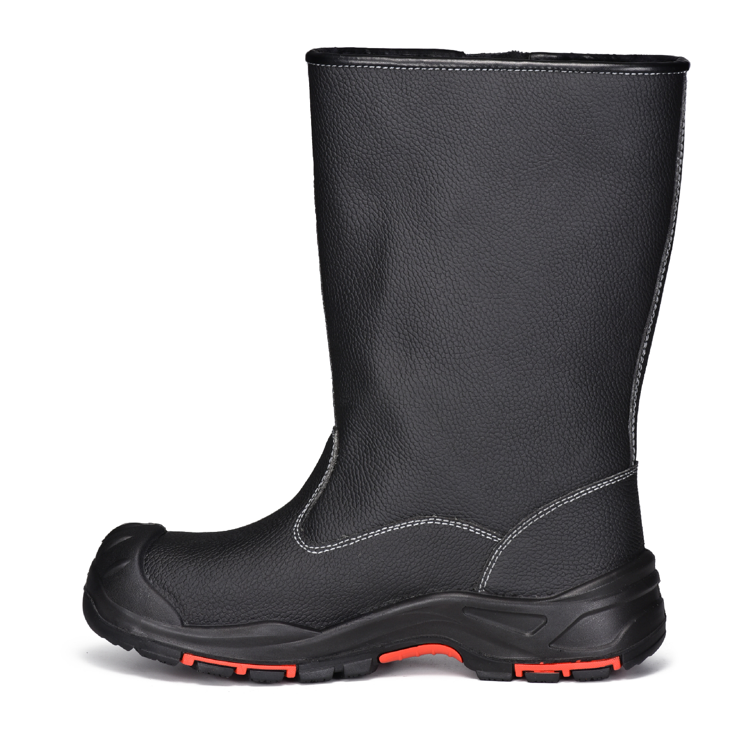 Botas altas de inverno forradas com pele de inverno com biqueira de segurança para clima frio H-9425 inverno