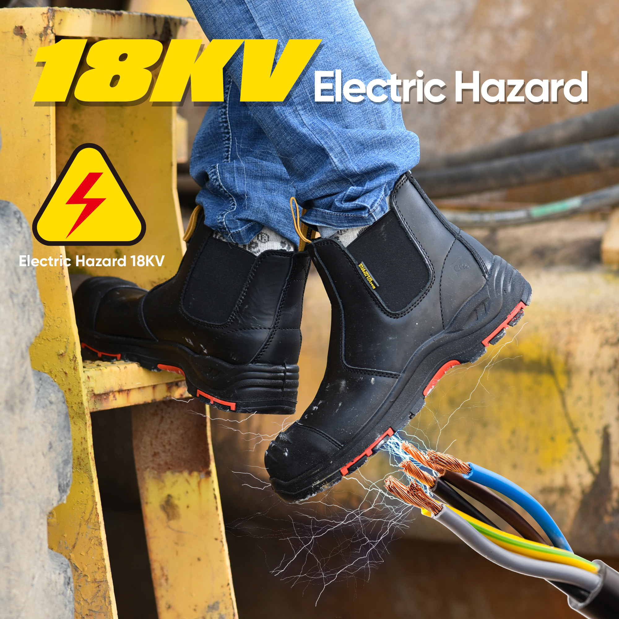 Botas de segurança compostas certificadas pela CSA | Botas de trabalho sem metal M-8025NBK