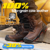 Botas de segurança de inverno em couro marrom com certificação CSA | Botas de trabalho com biqueira composta isolada à prova d'água H-9552