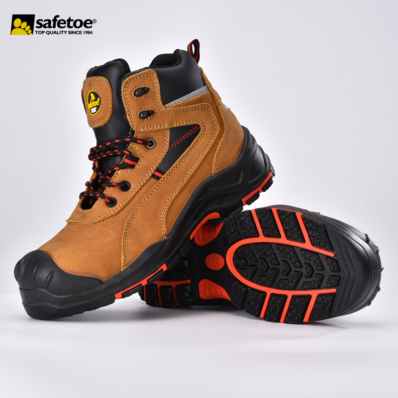 Botas de segurança de biqueira composta resistente a óleo pronta para uso M-8518 sobrecapa