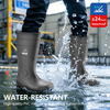 Botas de segurança em PVC S5 – Botas de chuva com biqueira de aço impermeável W-6037 pretas