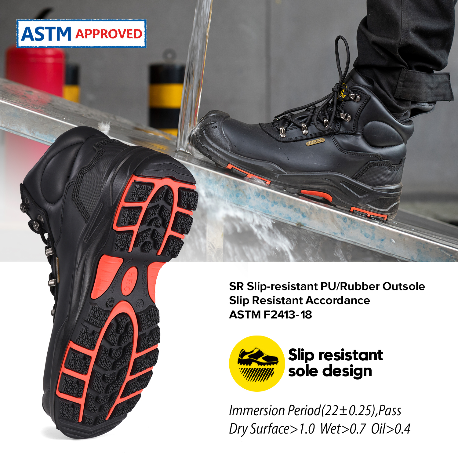 Botas de trabalho resistentes à água com biqueira composta padrão australiano M-8565