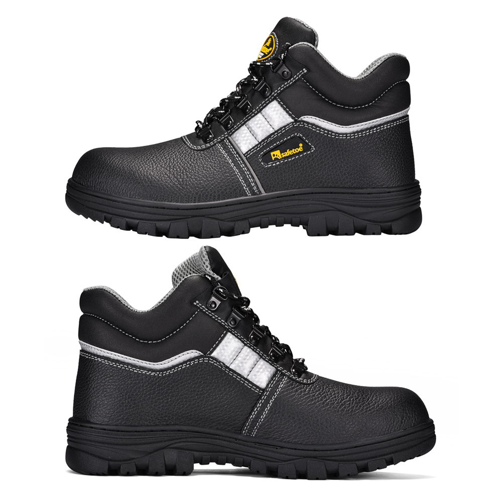 Botas de trabalho de segurança com biqueira de aço resistente a óleo e deslizamento M-8027RB