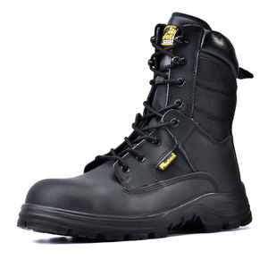 Botas de trabalho táticas de combate do exército Policial Militar Slip on Guard Botas de trabalho de segurança H-9438NS
