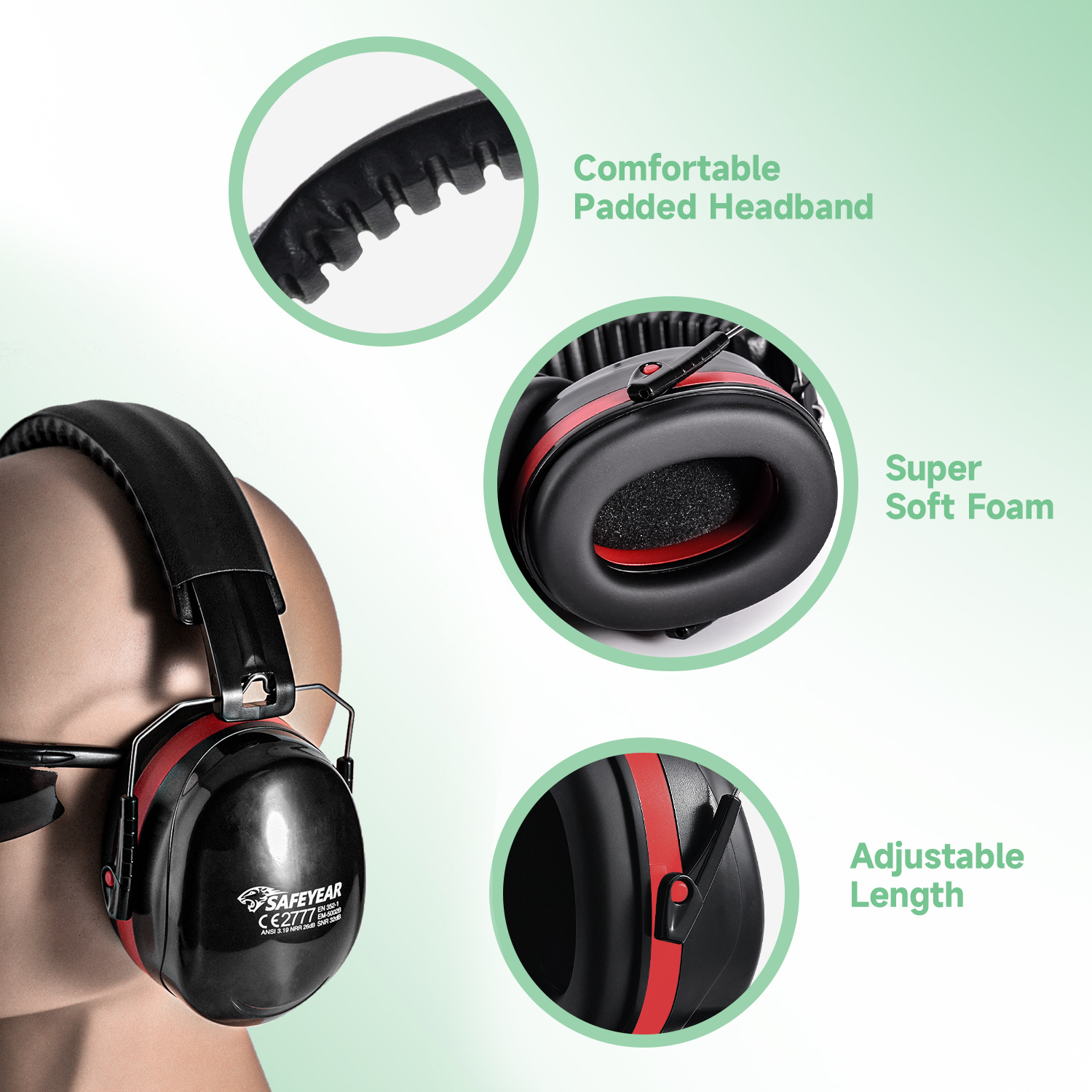 Protetores auriculares de segurança profissional EM-5002