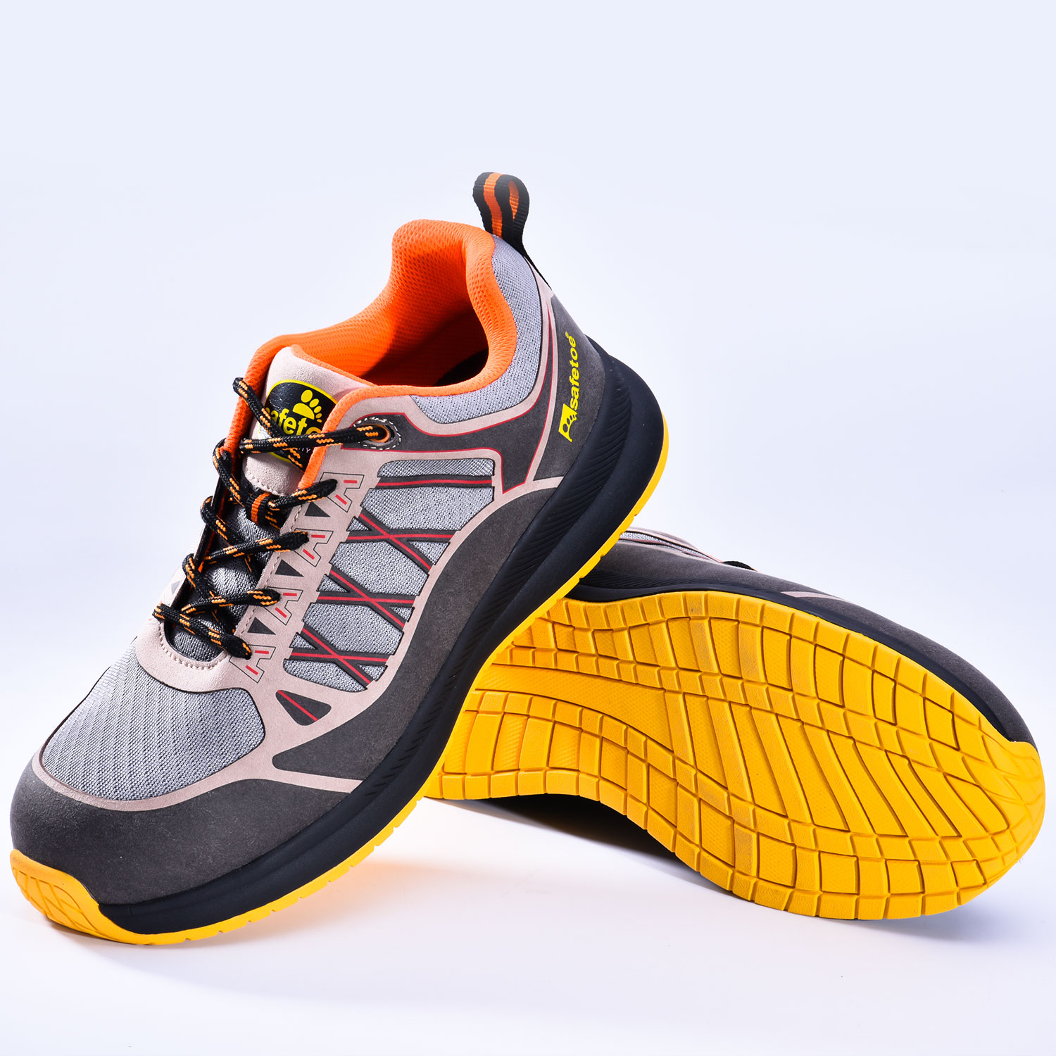 Sapatos de segurança esportivos industriais L-7392 amarelo