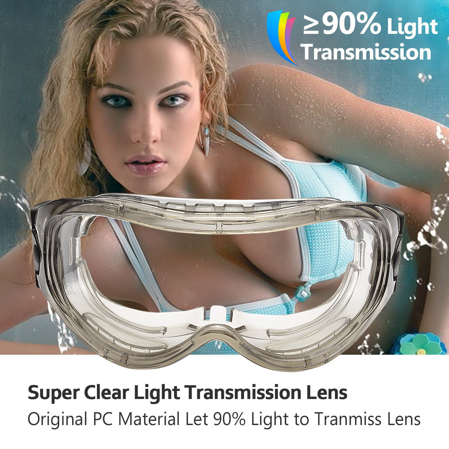 Óculos de segurança transparentes prontos para uso sobre óculos SG007