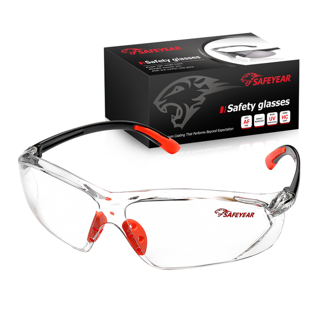 Óculos de segurança com lente transparente SG003 laranja
