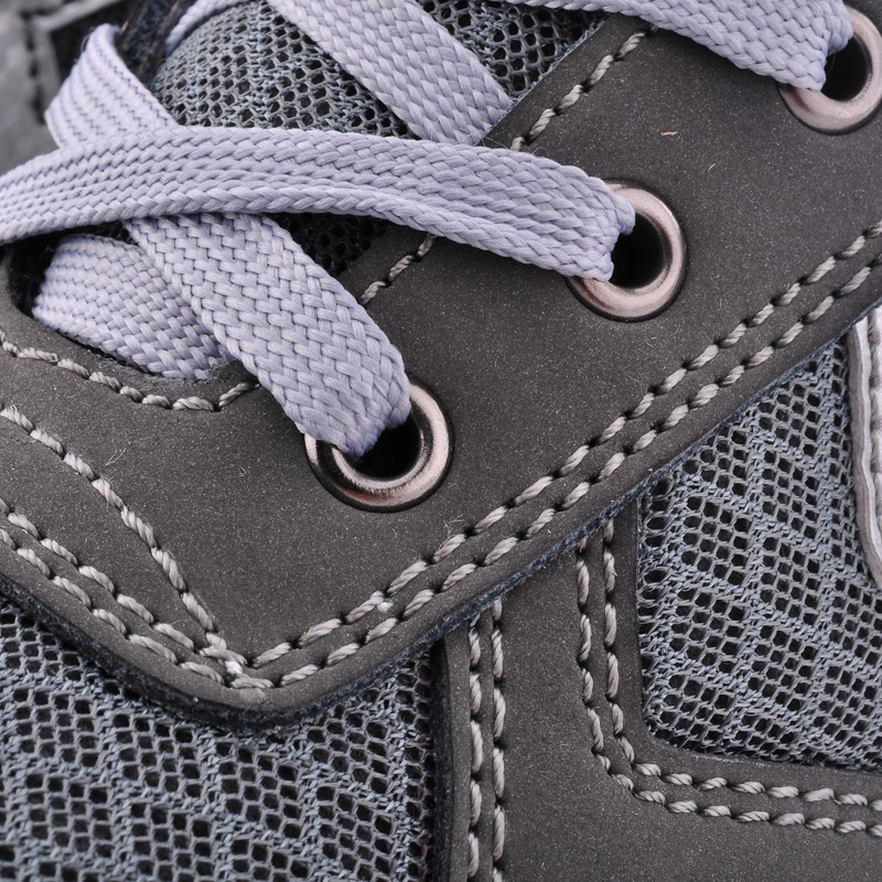 Sapatos de segurança de trabalho ESD femininos de couro envernizado para construção para escritório