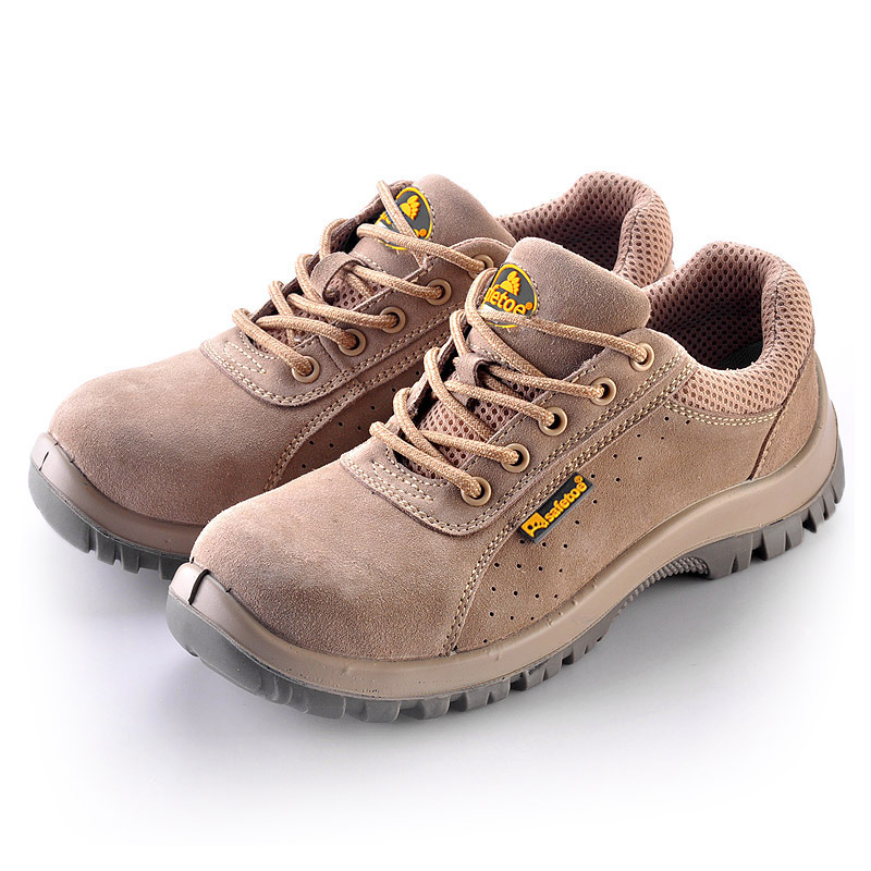 Sapatos de segurança de couro de camurça de verão L-7111 bege