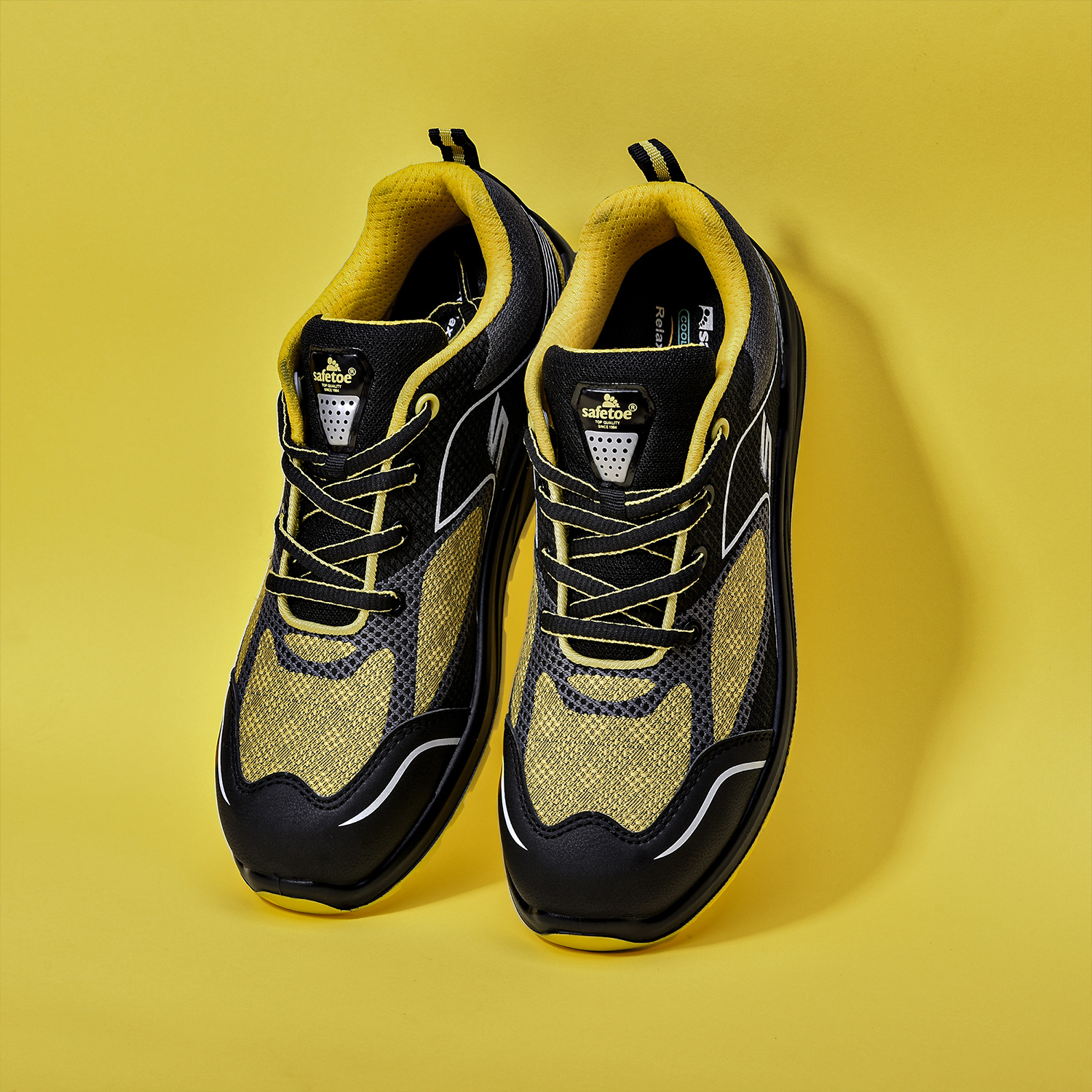 Sapatos de seguran&ccedil;a amarelos para mulheres