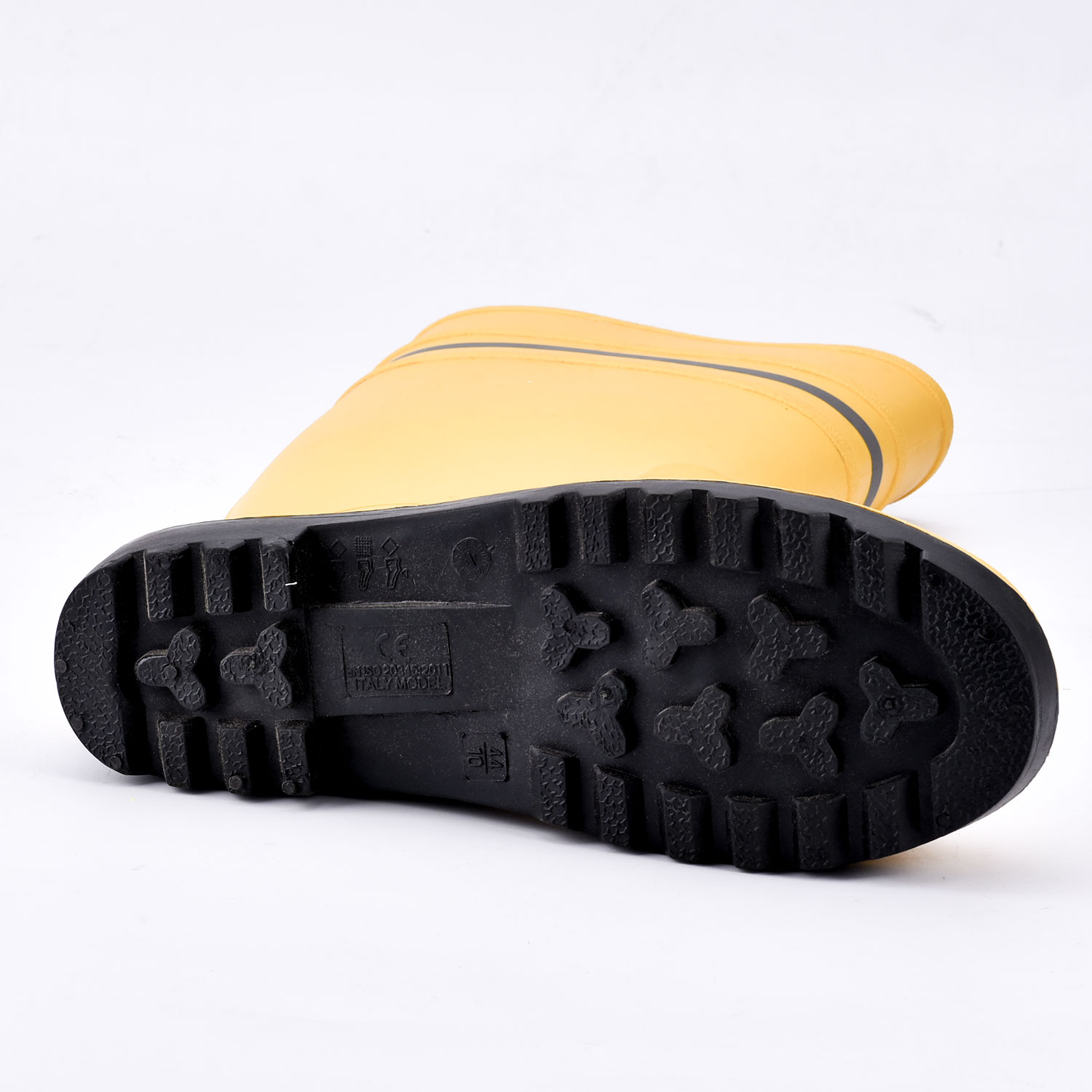 Botas de chuva com biqueira de aço para serviço pesado W-6037 amarelo