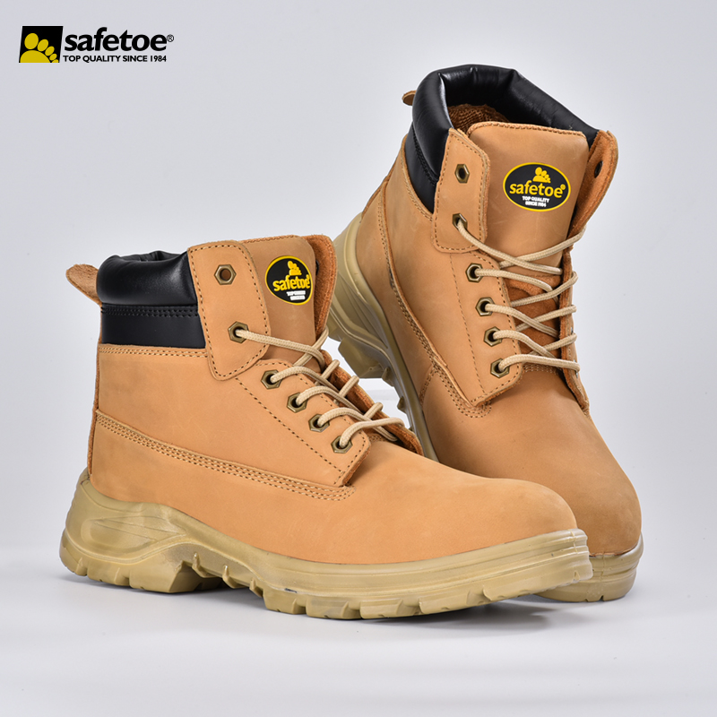 Botas de trabalho couro nobuck vaca biqueira de aço M-8173