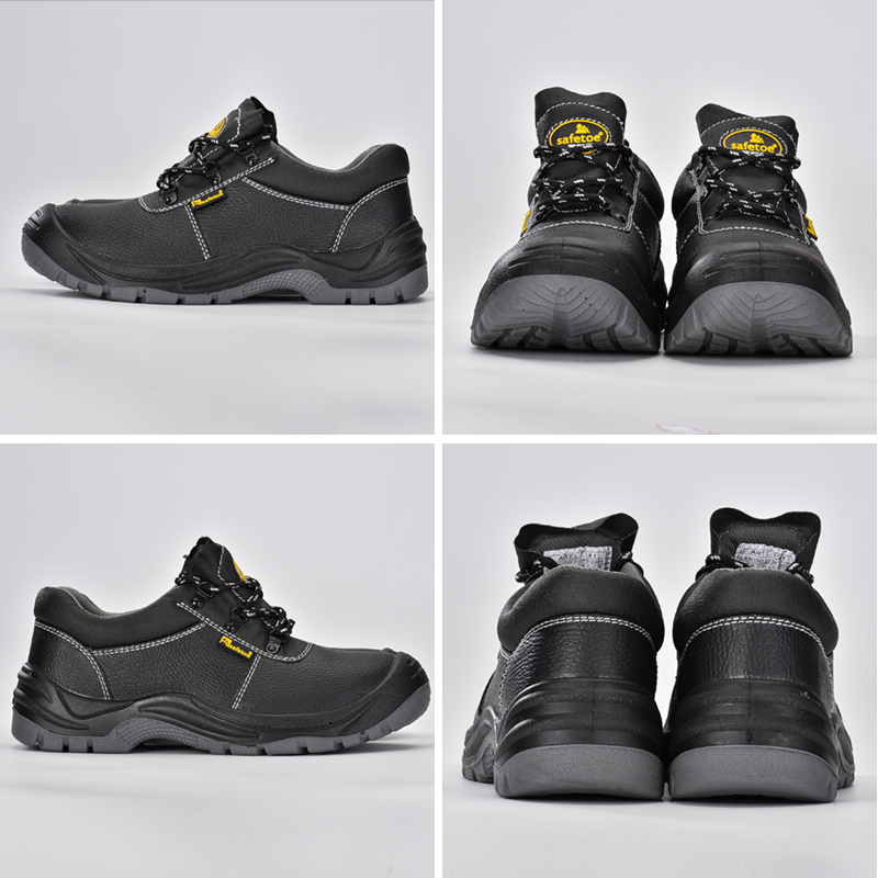 Sapatos de segurança com biqueira de aço de proteção para construção e indústria L-7141 cinza