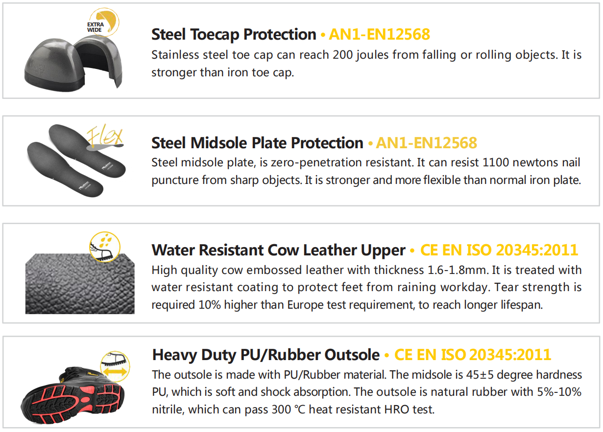 padr&otilde;es de botas de seguran&ccedil;a de inverno