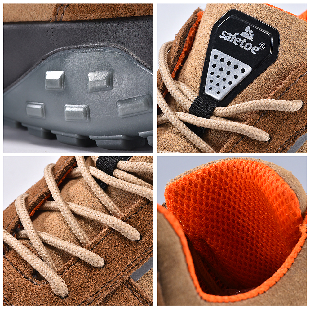 Sapatos de segurança respiráveis ​​com novo design L-7508 marrom antílope