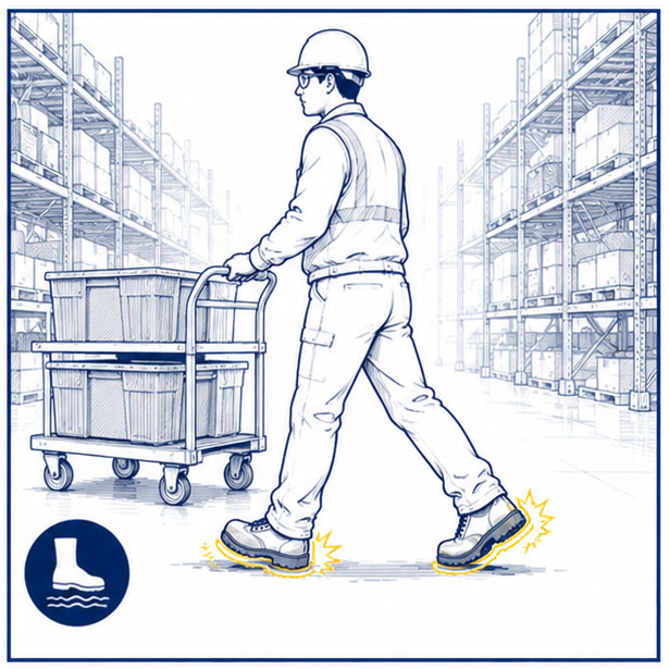 Armazenagem e Log&iacute;stica Longas Horas de Trabalho e Fadiga nos P&eacute;s
