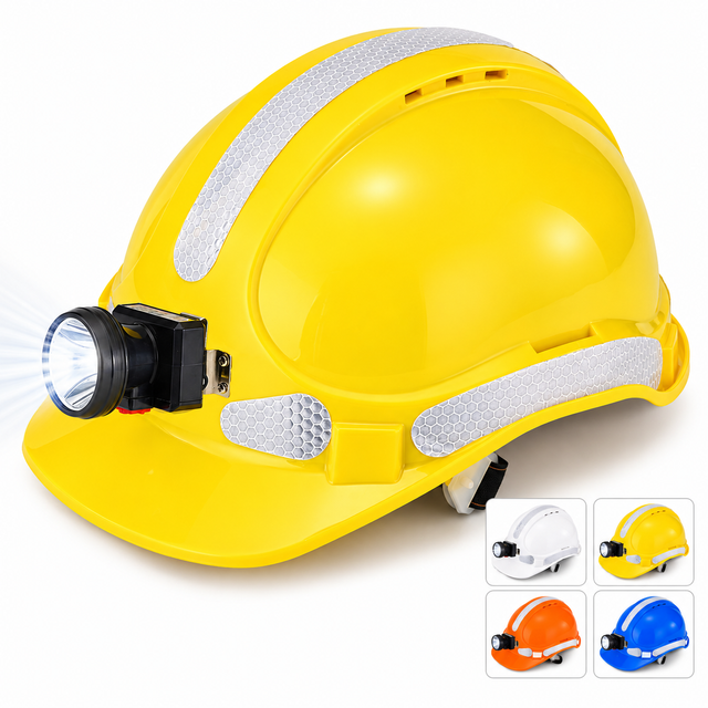 Capacete de segurança de mineração com farol W-018L
