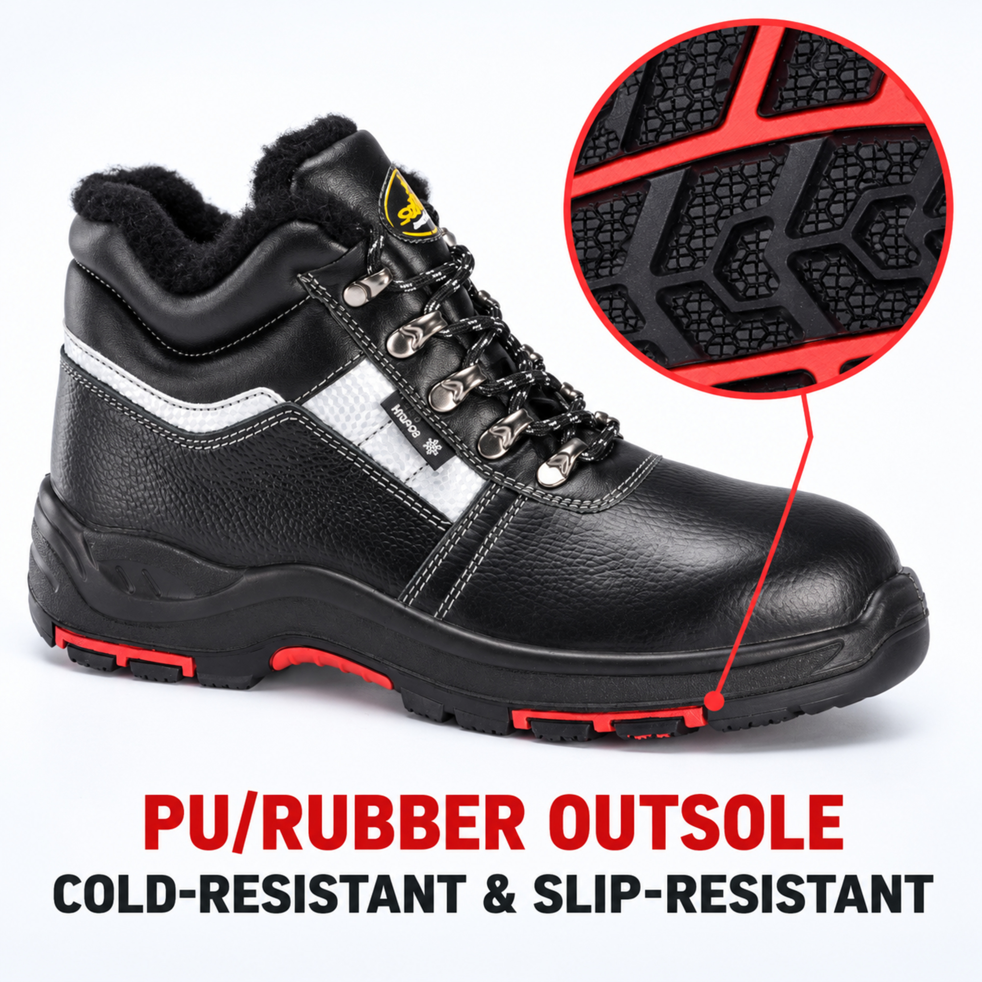 Botas de segurança de inverno isoladas com forro de lã quente | Escudo de Gelo M-8027