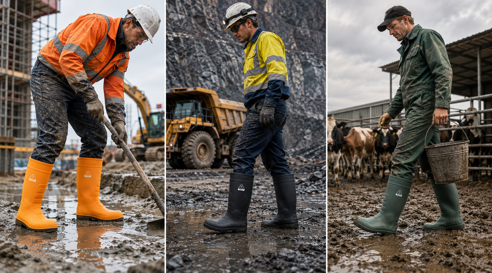 Botas Wellington de Seguran&ccedil;a para Trabalho Industrial