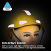 Capacete de segurança ventilado de alta visibilidade com faixas refletivas