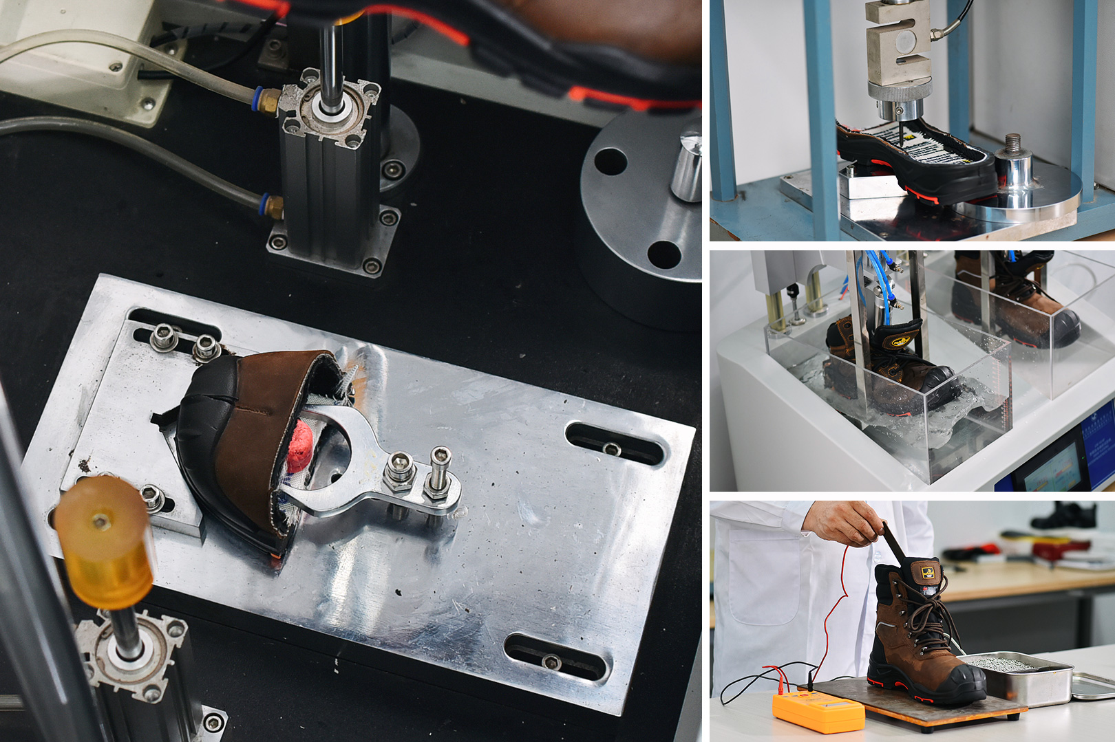 Laboratório de testes de calçados de segurança Safetoe para verificação de desempenho do produto