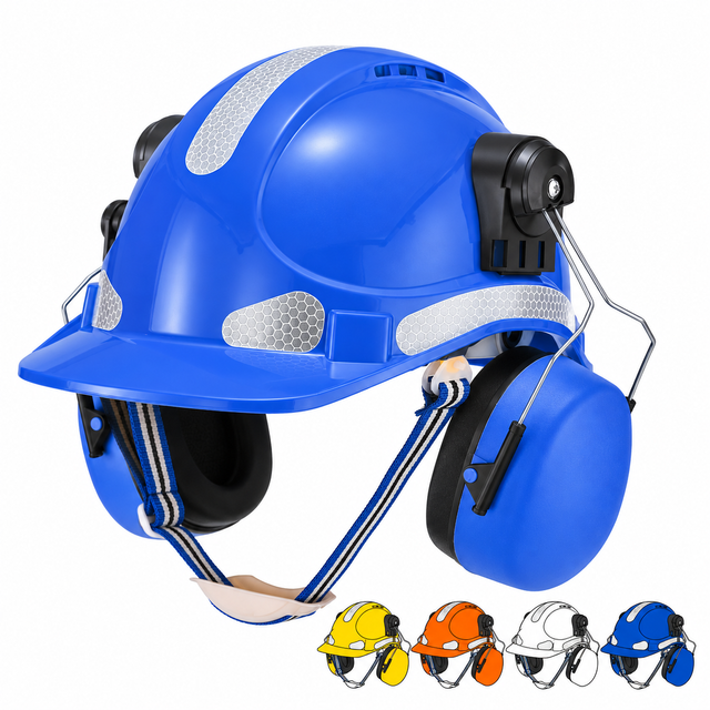 Capacete de segurança de construção com protetores auriculares W-018EM
