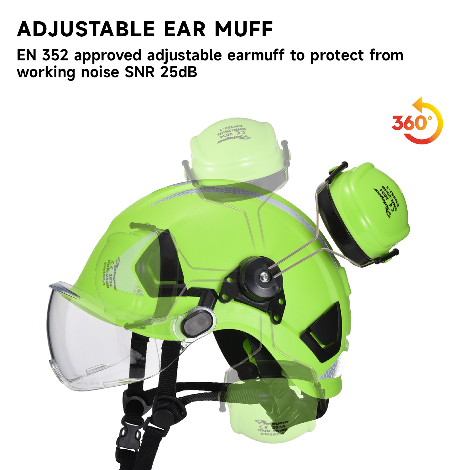 Capacete de segurança florestal com protetor facial e protetores auriculares M-5018
