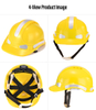 Capacete de segurança ventilado de alta visibilidade com faixas refletivas