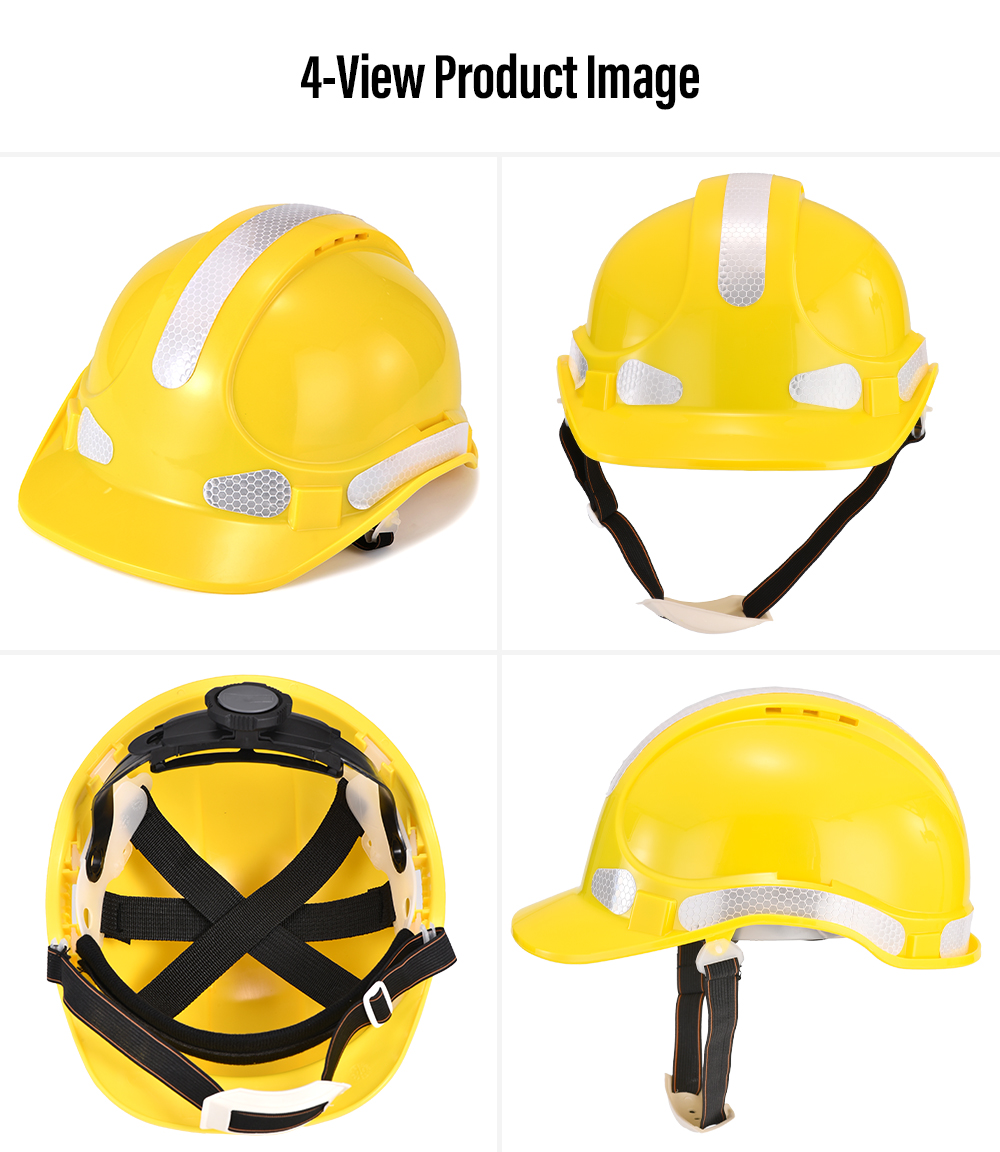 Capacete de segurança ventilado de alta visibilidade com faixas refletivas