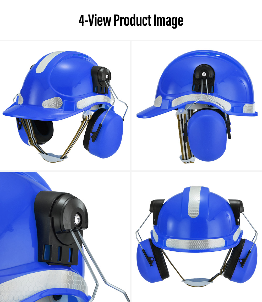 Capacete de segurança de construção com protetores auriculares W-018EM