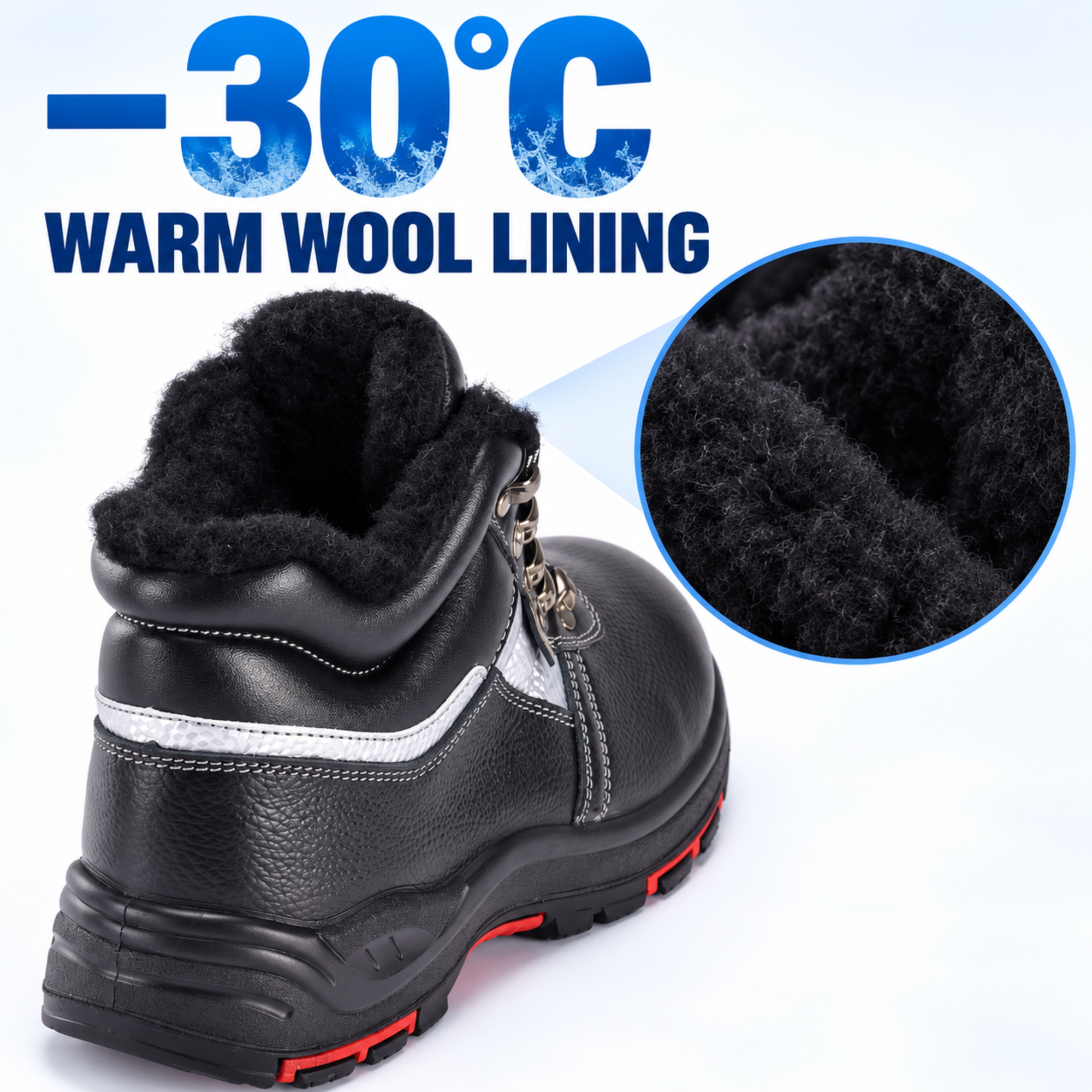 Botas de segurança de inverno isoladas com forro de lã quente | Escudo de Gelo M-8027