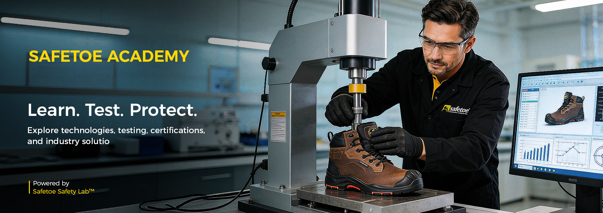 Safetoe safety footwear and PPE videos featuring product demonstrations, testing processes and protection technologies