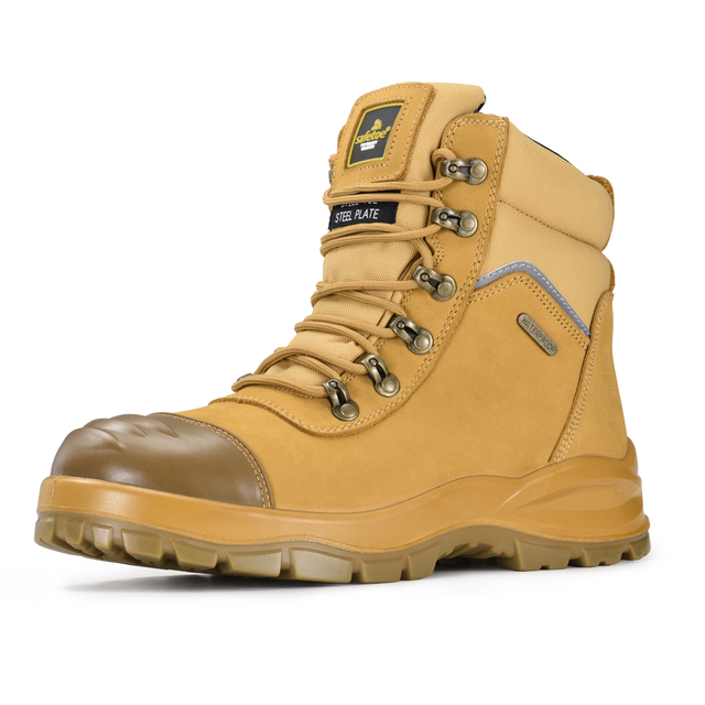 Botas de trabalho com zíper lateral de aço amarelo padrão australiano | M-8577YE