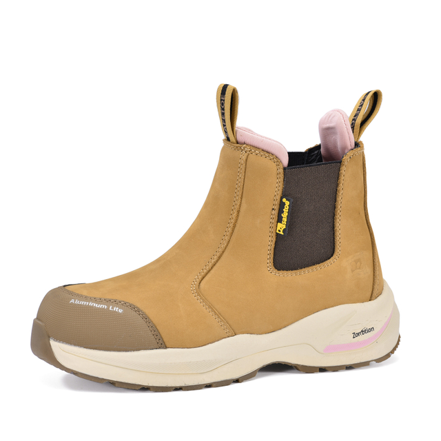 Botas de segurança Chelsea ultraleves femininas com biqueira de alumínio e proteção de placa PE | M-8025W Pró