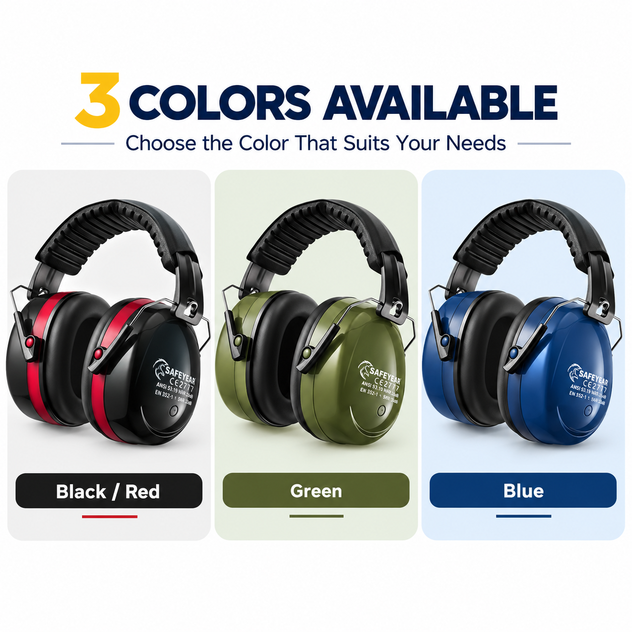 Protetores auriculares de segurança profissional EM-5002