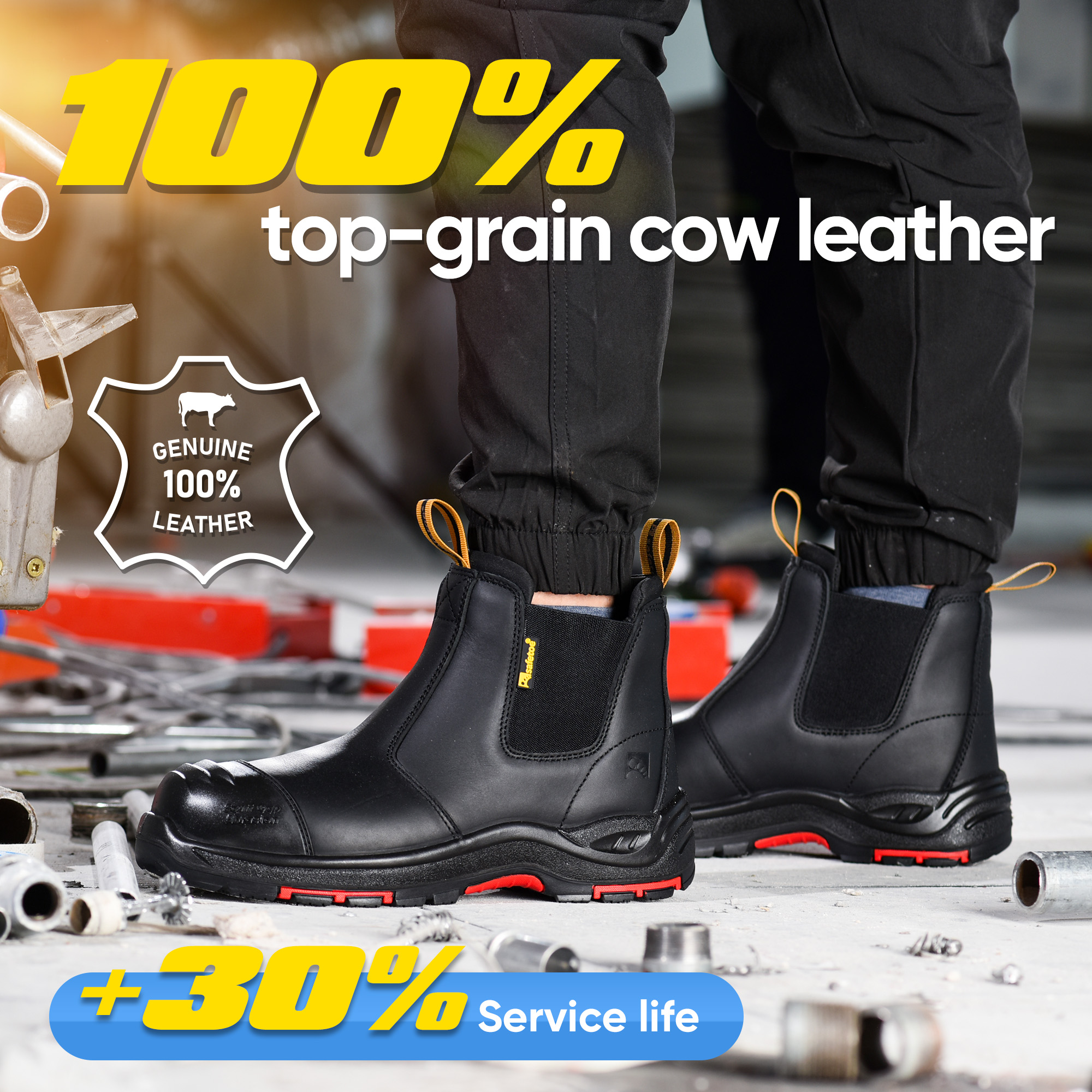 Botas de mineração pretas com biqueira composta M-8025NBK