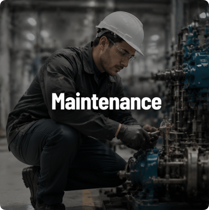 T&eacute;cnico de manuten&ccedil;&atilde;o industrial atendendo m&aacute;quinas em uma f&aacute;brica