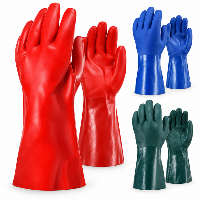 Luvas de PVC resistentes a produtos químicos GSP0211R