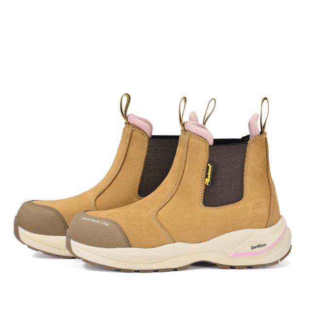 Botas de segurança Chelsea ultraleves femininas com biqueira de alumínio e proteção de placa PE | M-8025W Pró