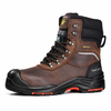 Botas de segurança de inverno em couro marrom com certificação CSA | Botas de trabalho com biqueira composta isolada à prova d'água H-9552