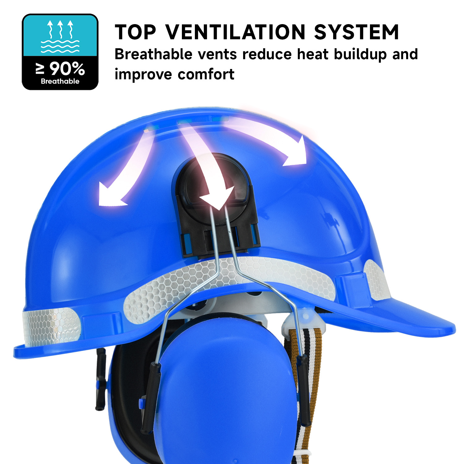 Capacete de segurança de construção com protetores auriculares W-018EM